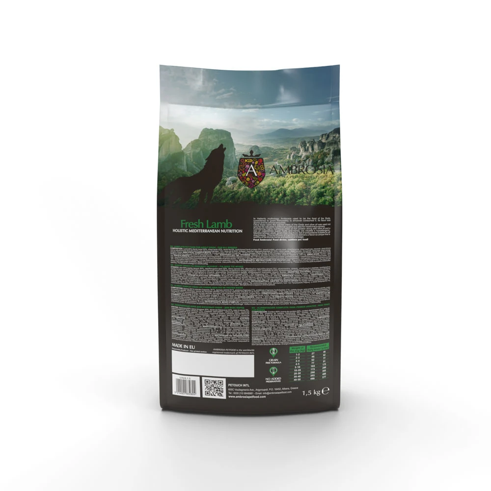 Ambrosia Mediterranean Jagnięcina 1,5kg / 5kg - sucha karma dla psów