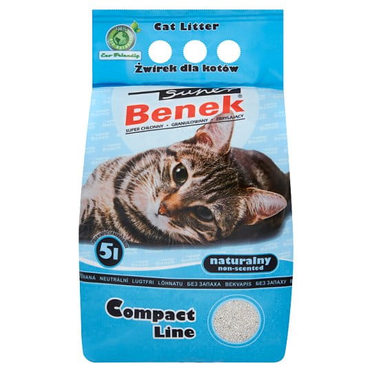 Żwirek Super Benek Compact Drobnoziarnisty Naturalny dla kota 5l