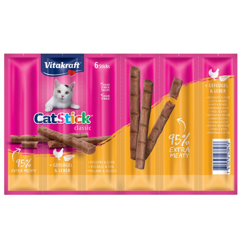 Vitakraft Cat Stick Mini drób i wątróbka 6x6g - przysmaki dla kotów