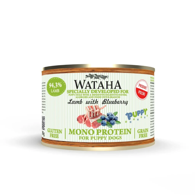 Wataha Jagnięcina z borówką 185g/400g/800g - monobiałkowa mokra karma dla szczeniąt