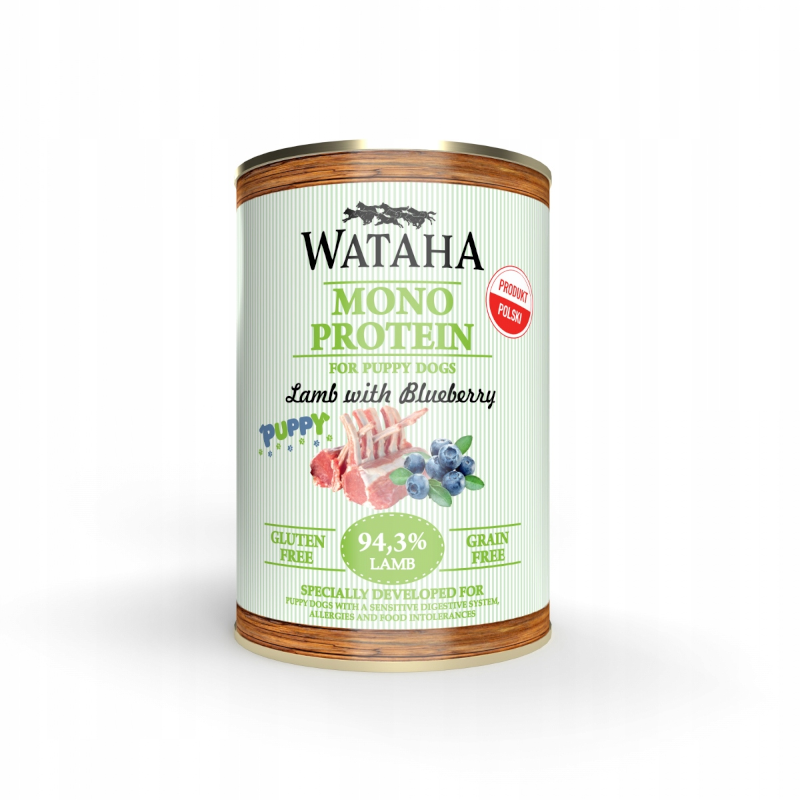 Wataha Jagnięcina z borówką 185g/400g/800g - monobiałkowa mokra karma dla szczeniąt