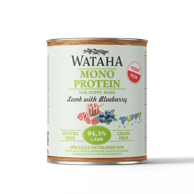 Wataha Jagnięcina z borówką 185g/400g/800g - monobiałkowa mokra karma dla szczeniąt
