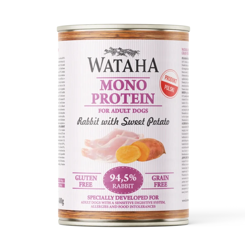 Wataha Królik z batatami 185g/400g - monobiałkowa mokra karma dla psów