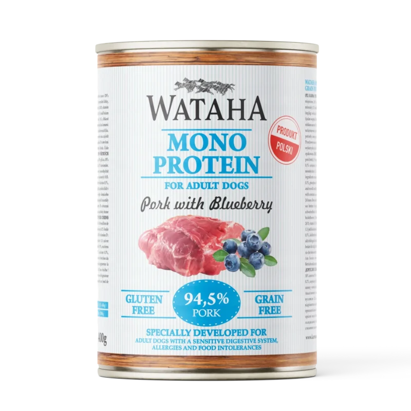 Wataha Wieprzowina z borówką 185g/400g/800g - monobiałkowa mokra karma dla psów