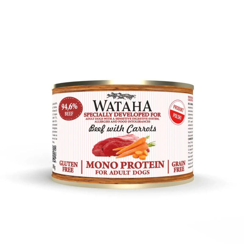 Wataha Wołowina z marchewką 185g/400g/800g - monobiałkowa mokra karma dla psów