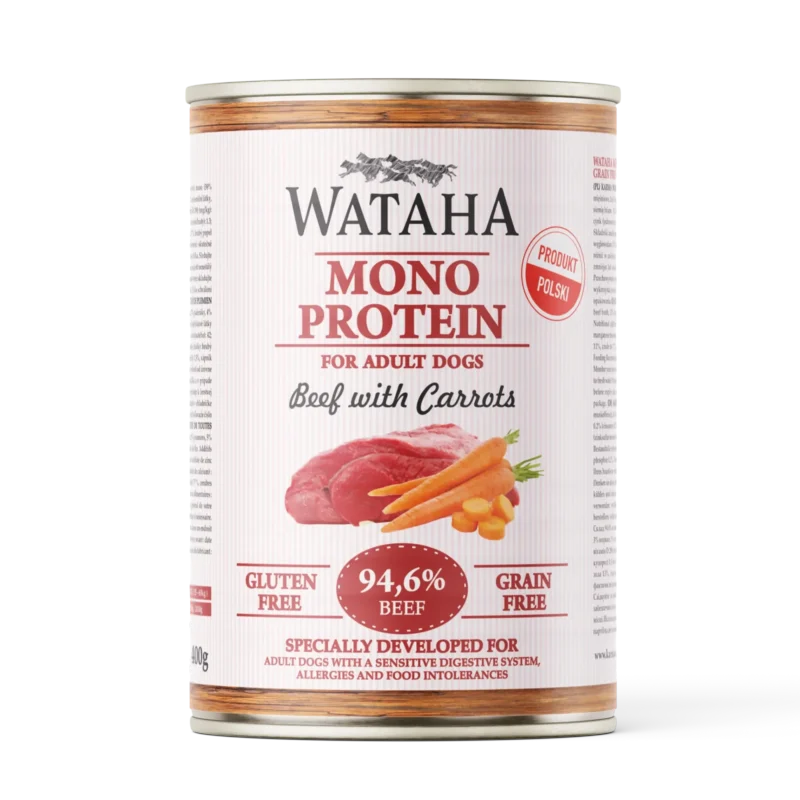 Wataha Wołowina z marchewką 185g/400g/800g - monobiałkowa mokra karma dla psów