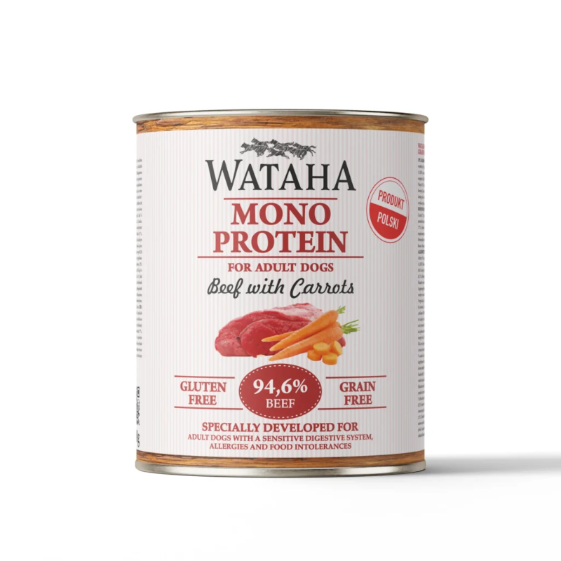 Wataha Wołowina z marchewką 185g/400g/800g - monobiałkowa mokra karma dla psów