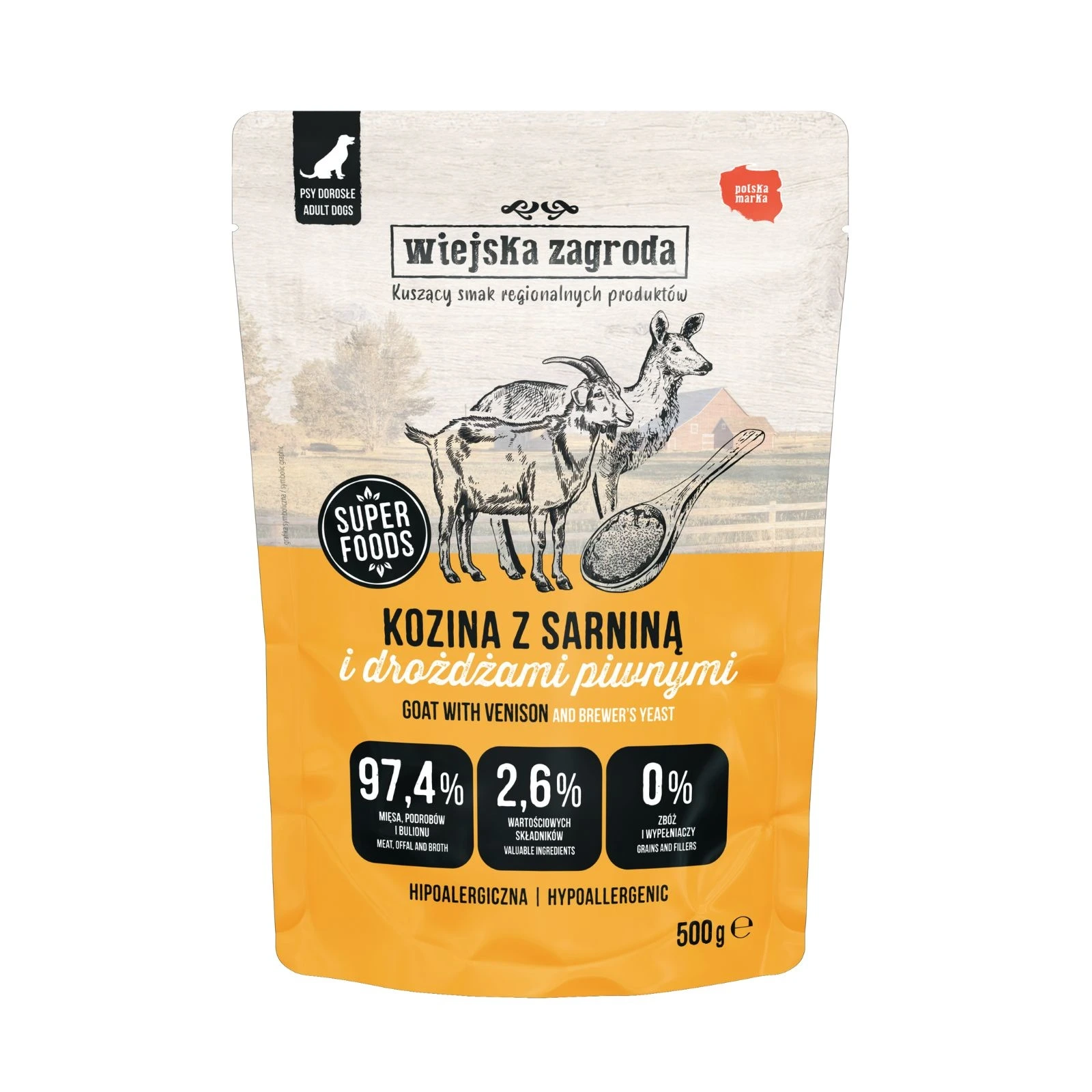 Wiejska Zagroda pasztet Kozina z sarniną 500g - mokra karma dla psów