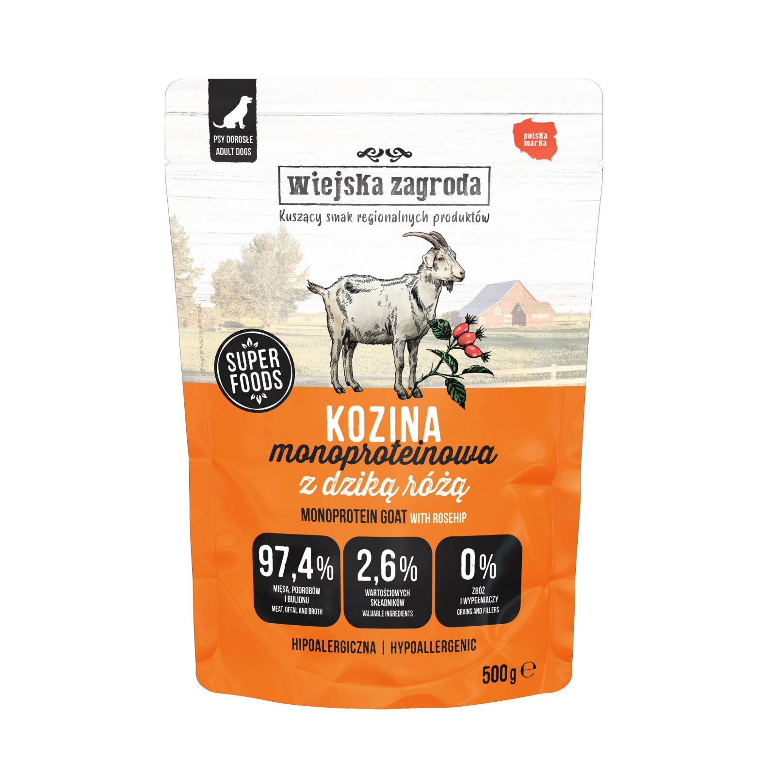 Wiejska Zagroda pasztet MONO Kozina 500g - mokra karma dla psów