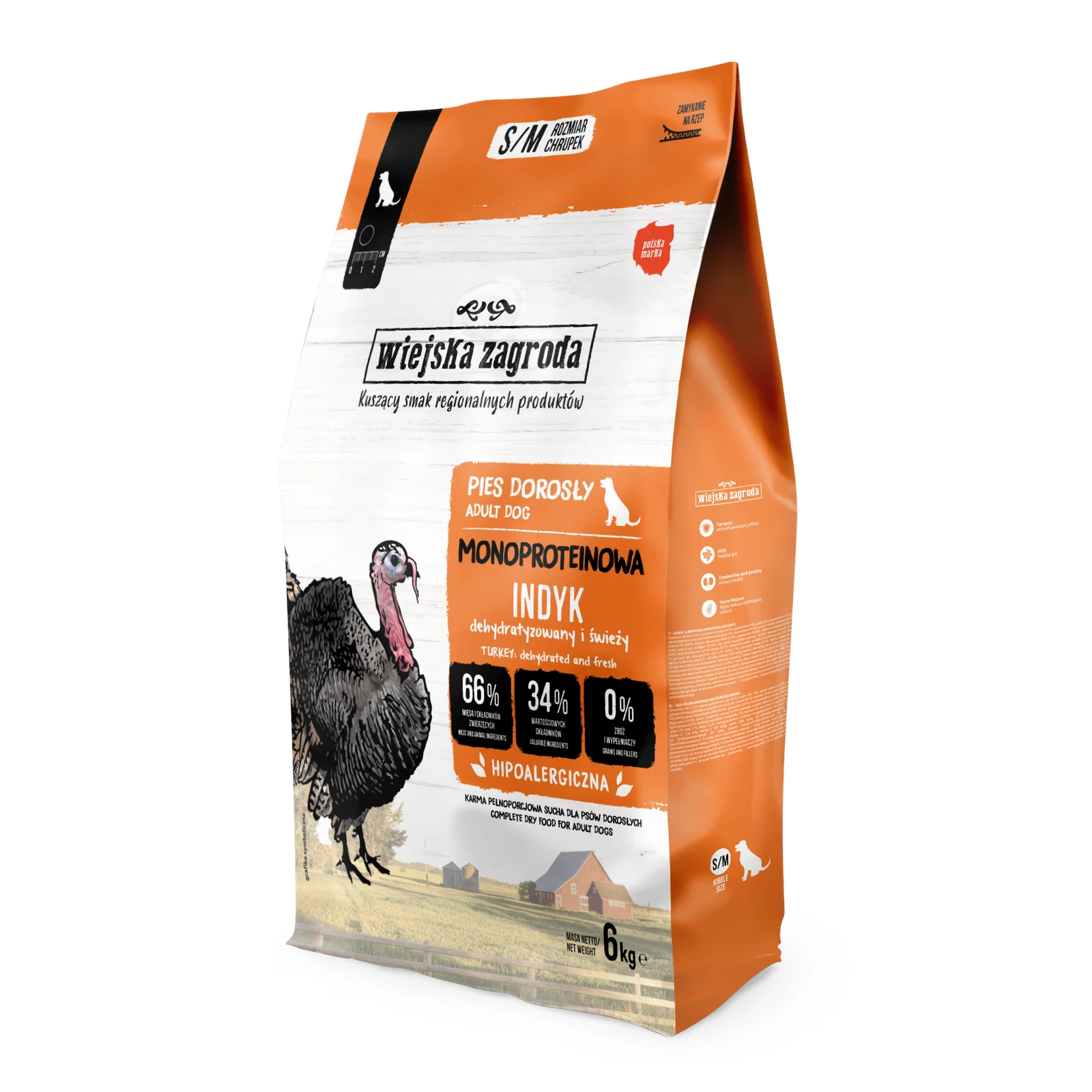 Wiejska Zagroda MONO sucha Indyk 2kg/6kg - sucha karma dla psów