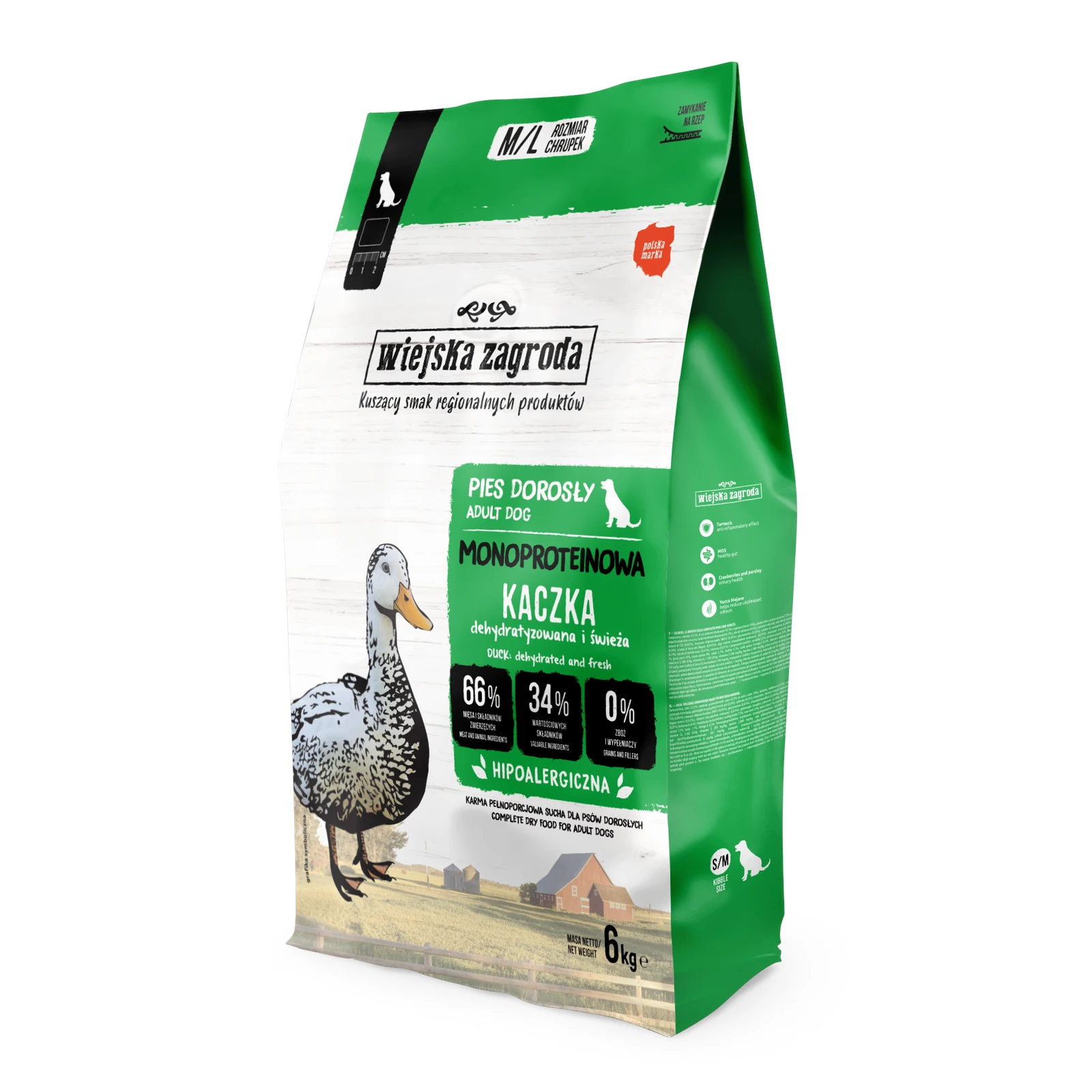 Wiejska Zagroda MONO sucha Kaczka 6kg/12kg - sucha karma dla psów