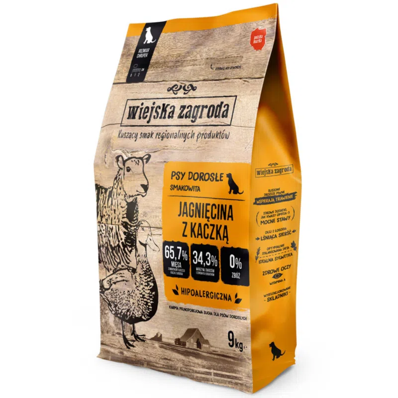 Wiejska Zagroda (jagnięcina z kaczką) 2kg/9kg S - sucha karma dla psów