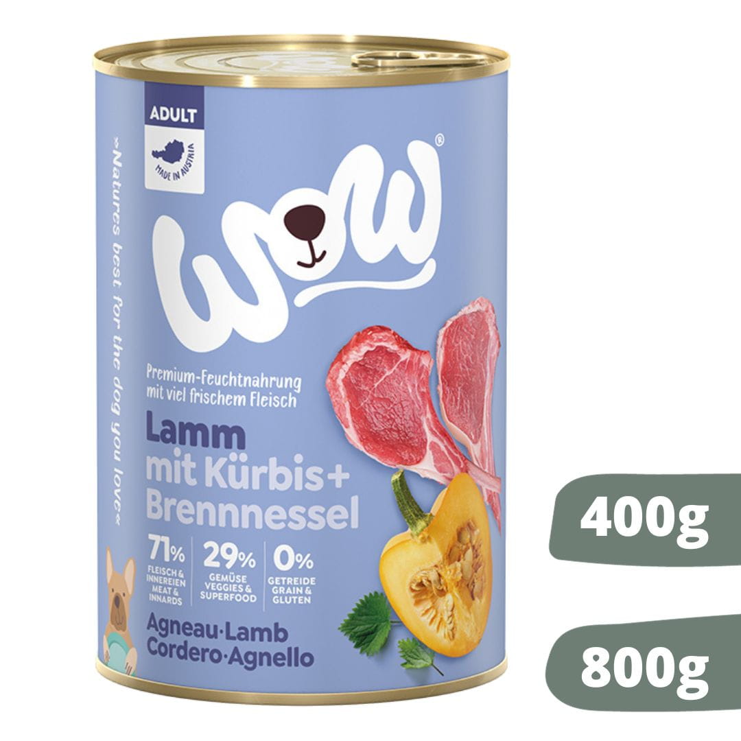 Wow jagnięcina z dynią i pokrzywą puszka 400g/800g - mokra karma dla psów
