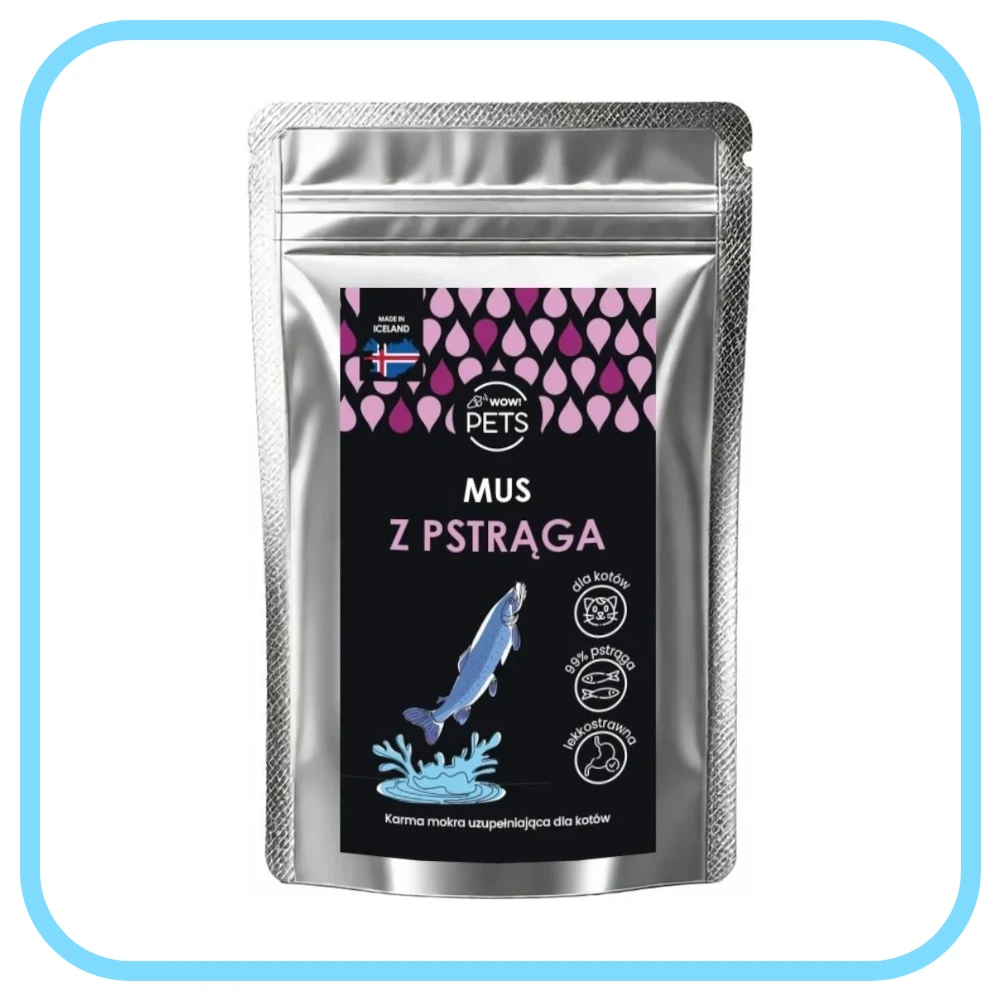 Wow Pets Mus z pstrąga 300g - mokra karma dla kotów