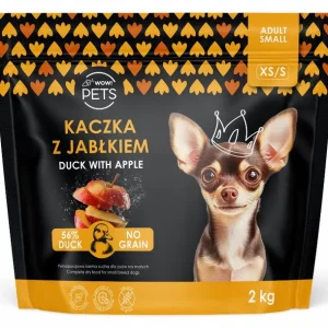 Wow Pets Kaczka z jabłkiem XS/S | M/L 2kg - sucha karma dla psów